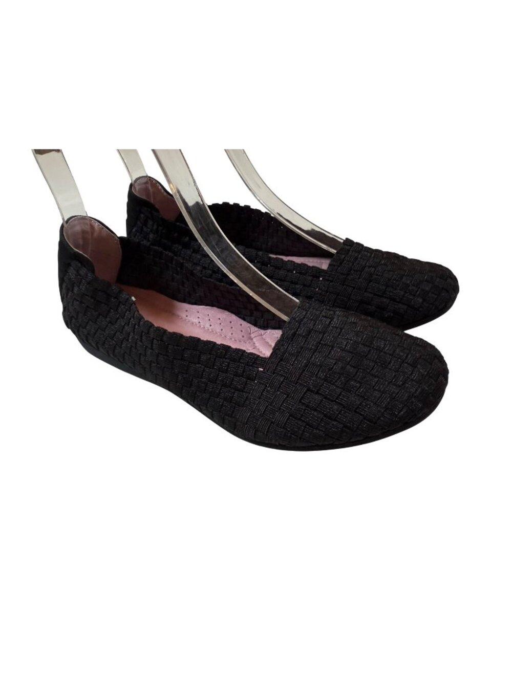 Taryn Rose Womens Gelica sz 7 Black Woven Flats Comfort Slip-On Shoes